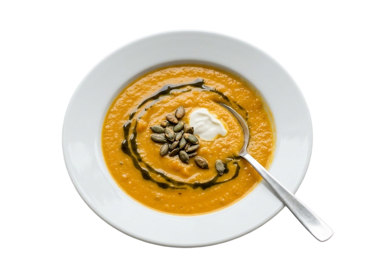 Kürbiscremesuppe mit Kürbiskernöl