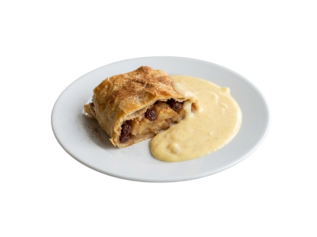 Apfelstrudel mit Vanillesoße